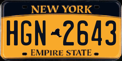 NY license plate HGN2643