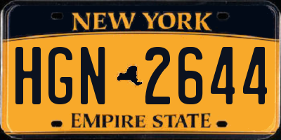 NY license plate HGN2644