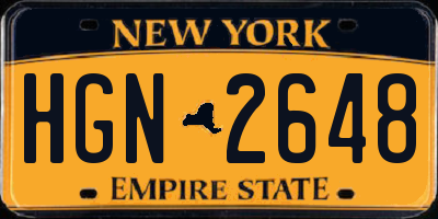 NY license plate HGN2648