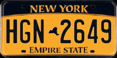 NY license plate HGN2649