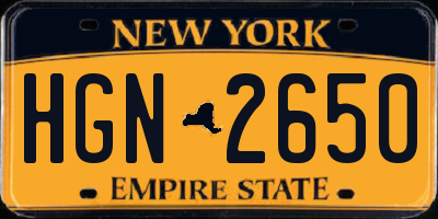 NY license plate HGN2650