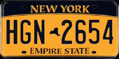 NY license plate HGN2654