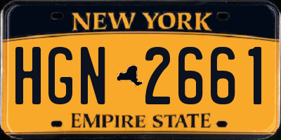 NY license plate HGN2661