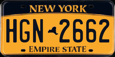 NY license plate HGN2662