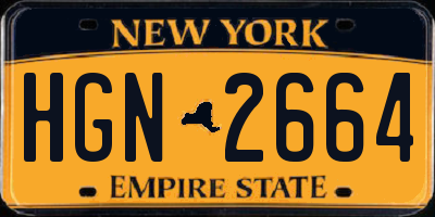 NY license plate HGN2664