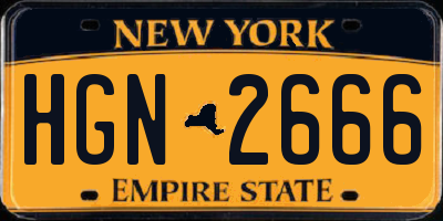 NY license plate HGN2666