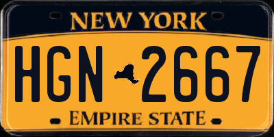 NY license plate HGN2667