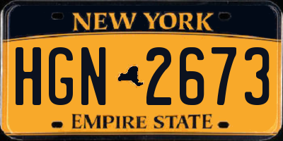 NY license plate HGN2673