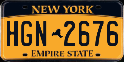 NY license plate HGN2676