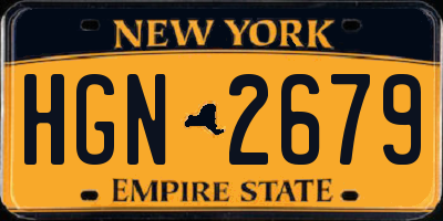 NY license plate HGN2679
