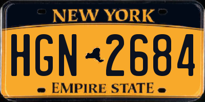 NY license plate HGN2684