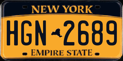 NY license plate HGN2689