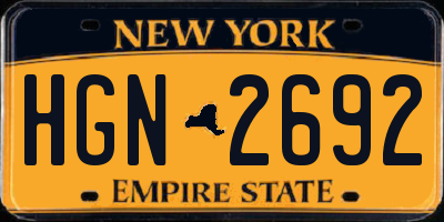 NY license plate HGN2692