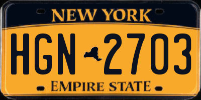 NY license plate HGN2703