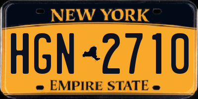 NY license plate HGN2710