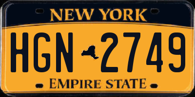 NY license plate HGN2749