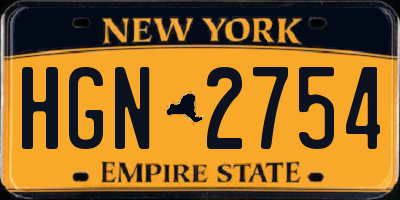 NY license plate HGN2754