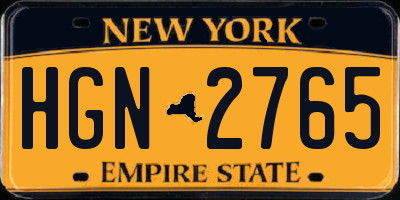 NY license plate HGN2765