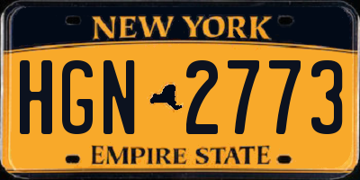 NY license plate HGN2773