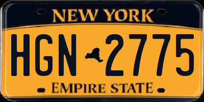 NY license plate HGN2775