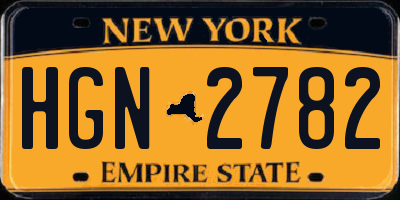 NY license plate HGN2782