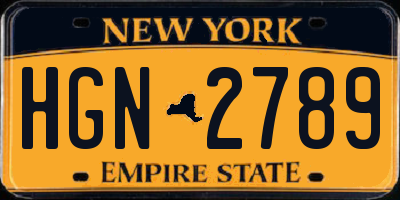 NY license plate HGN2789