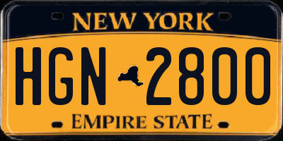 NY license plate HGN2800