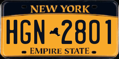 NY license plate HGN2801