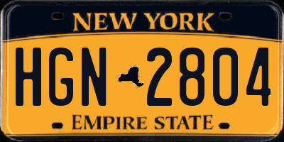 NY license plate HGN2804