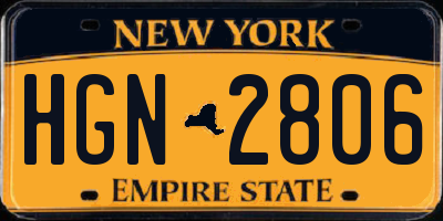 NY license plate HGN2806