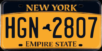 NY license plate HGN2807