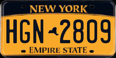 NY license plate HGN2809