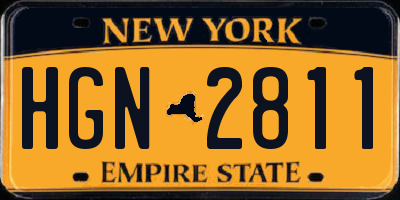 NY license plate HGN2811