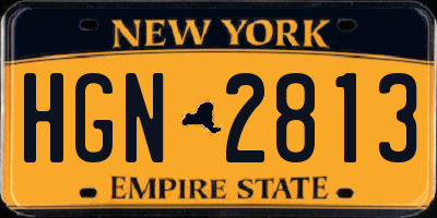 NY license plate HGN2813