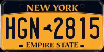 NY license plate HGN2815