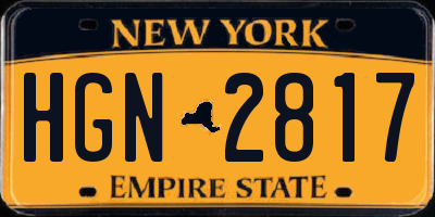 NY license plate HGN2817