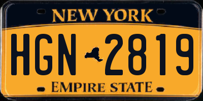 NY license plate HGN2819