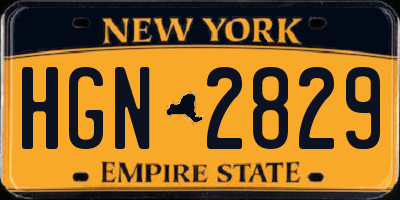 NY license plate HGN2829