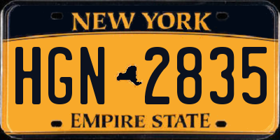 NY license plate HGN2835