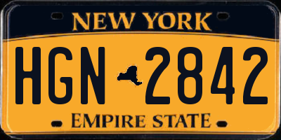 NY license plate HGN2842