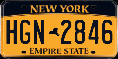 NY license plate HGN2846