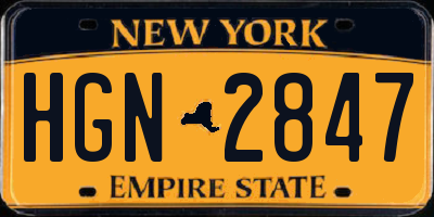 NY license plate HGN2847