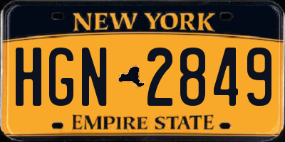 NY license plate HGN2849