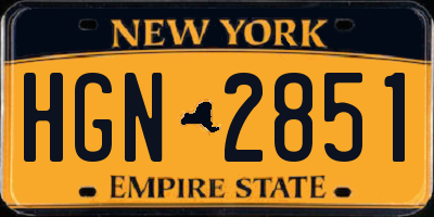 NY license plate HGN2851