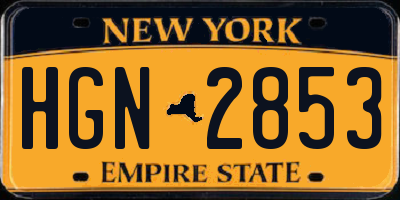 NY license plate HGN2853