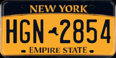 NY license plate HGN2854