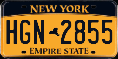 NY license plate HGN2855