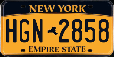 NY license plate HGN2858