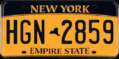 NY license plate HGN2859