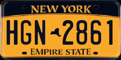 NY license plate HGN2861